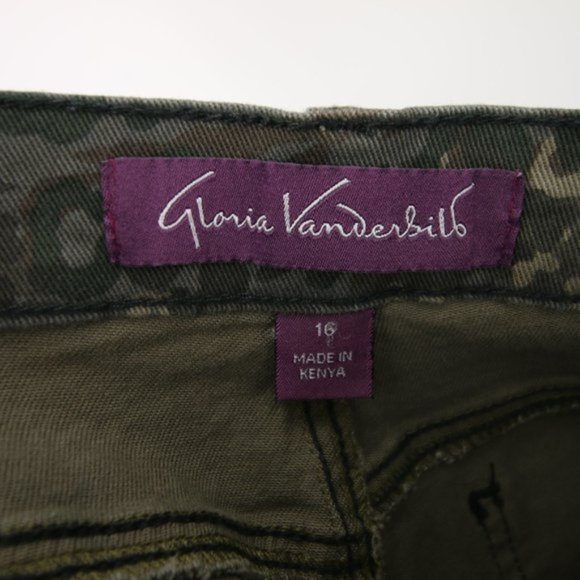 Gloria Vanderbilt Green Camouflage Pants Slimming Stretch Jeans Size 16 NWT - Picture 10 of 12
